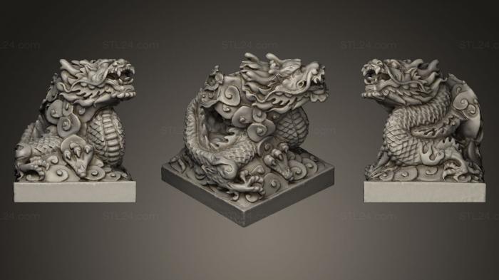 Статуэтки грифоны и драконы (Статуя Льва-дракона, STKG_0045) 3D модель для ЧПУ станка